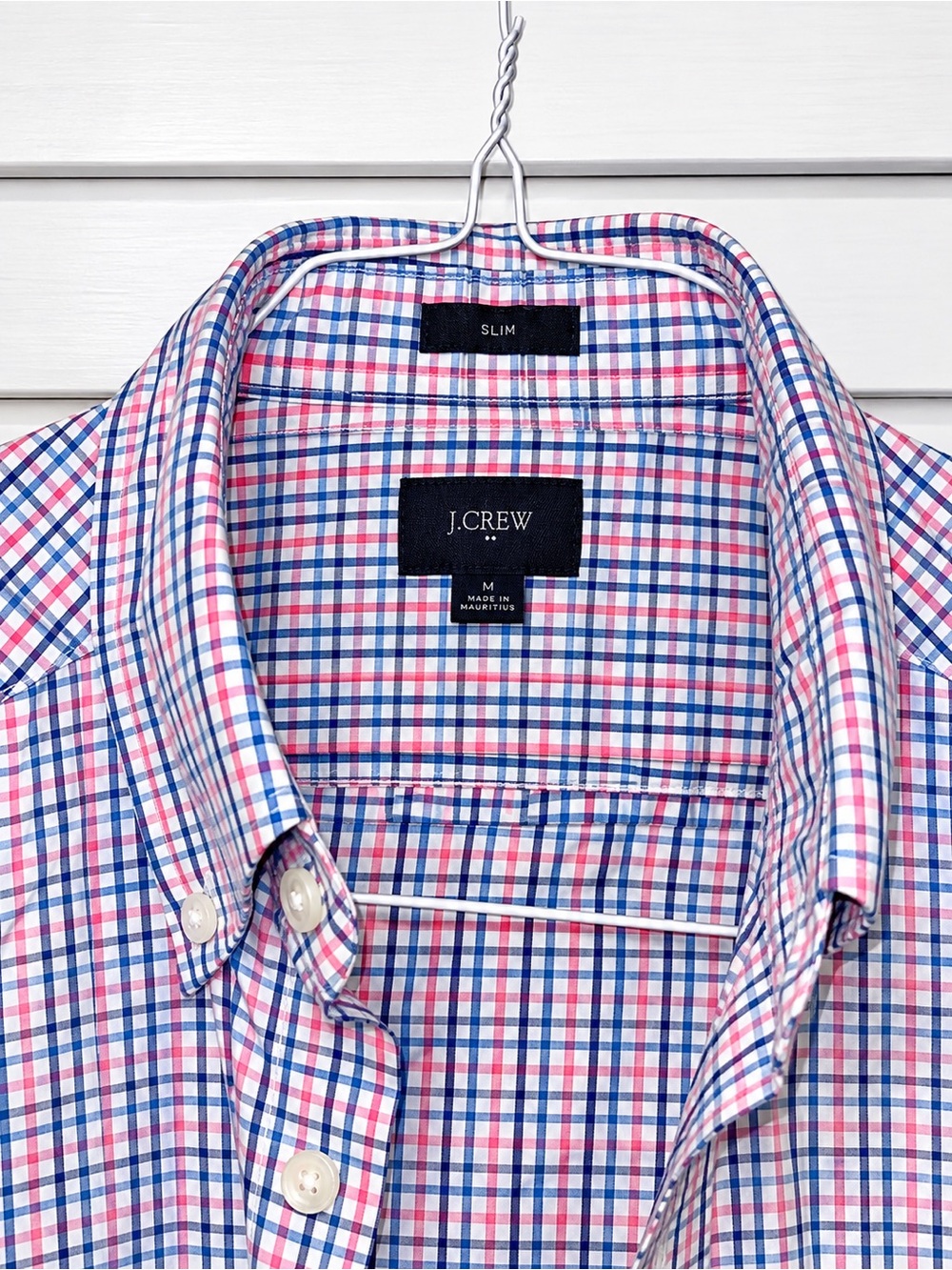 J. Crew OCBD style  Plaid Shirt in Pink and Blue